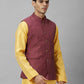 Men White Structure Polyester Bundi