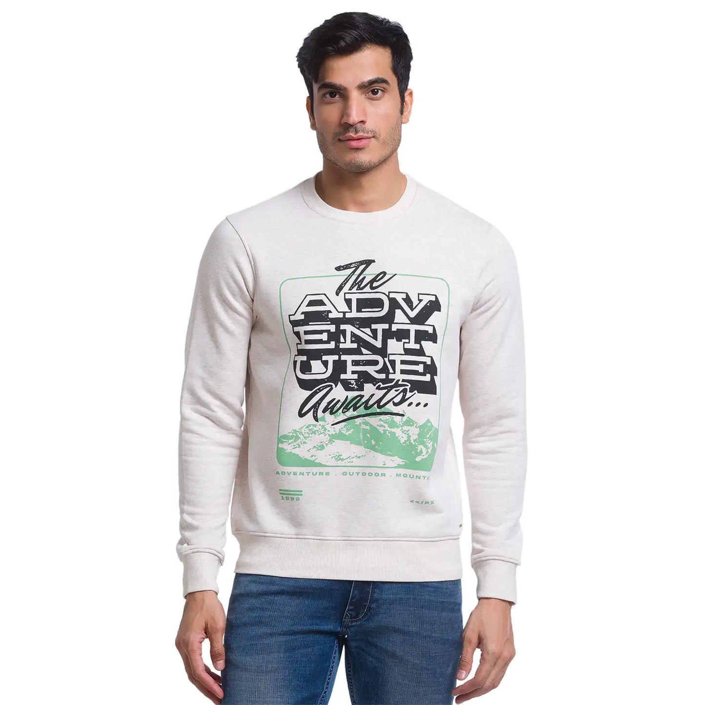 Men Regular Fit Blue Sweatshirt