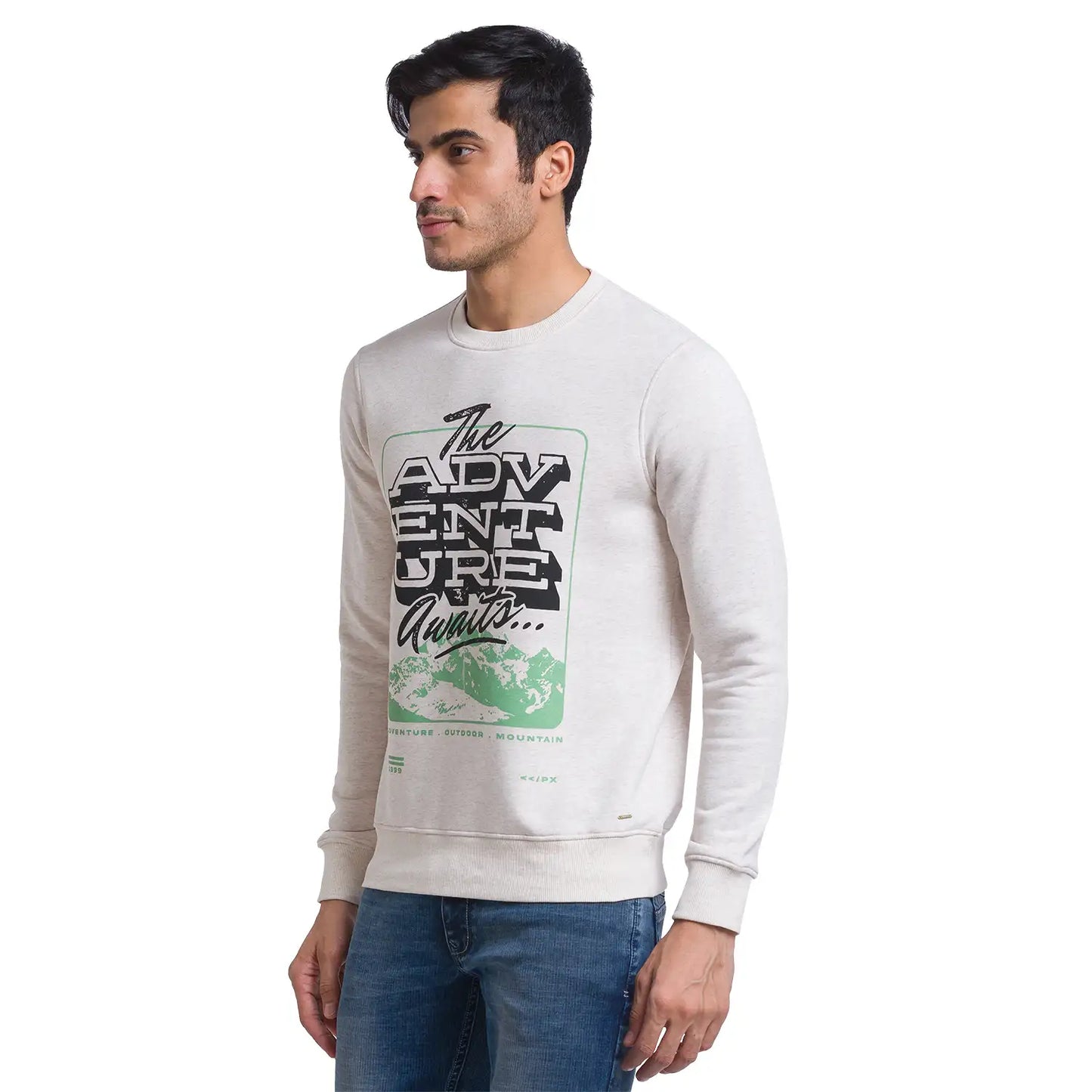 Men Regular Fit Blue Sweatshirt