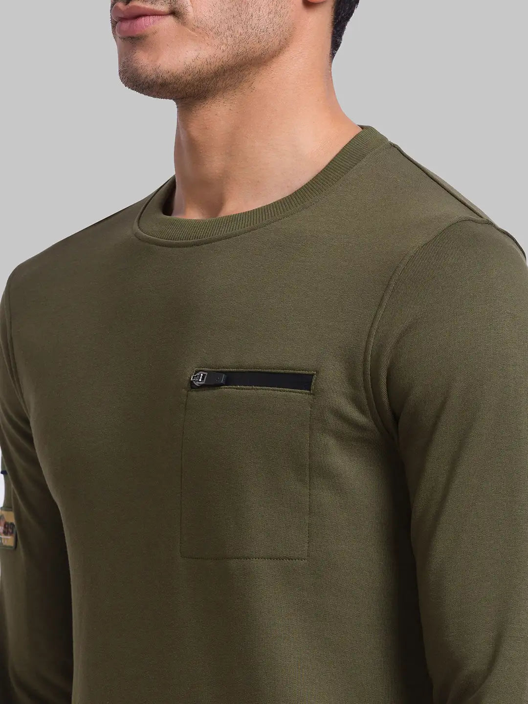 Men Regular Fit Blue Sweatshirt