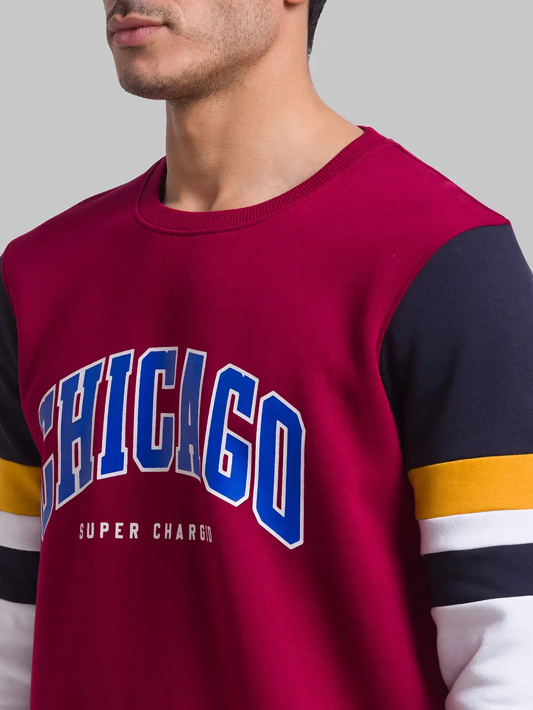 Men Regular Fit Orange Sweatshirt