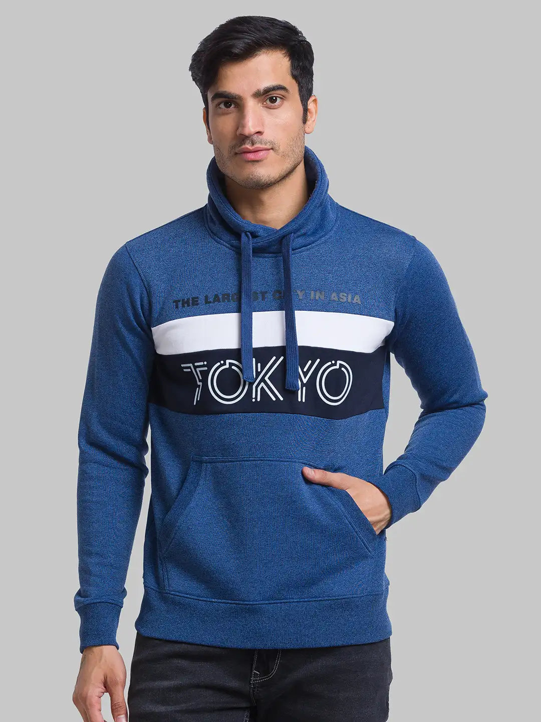 Men Regular Fit Light Blue Sweatshirt