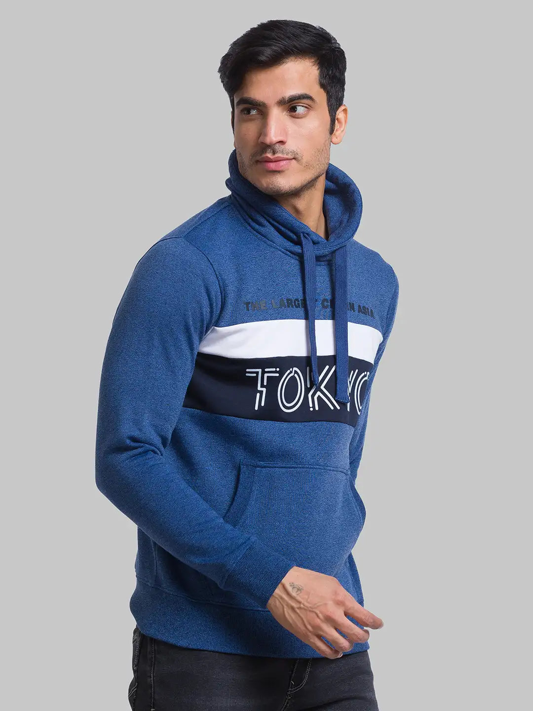 Men Regular Fit Light Blue Sweatshirt