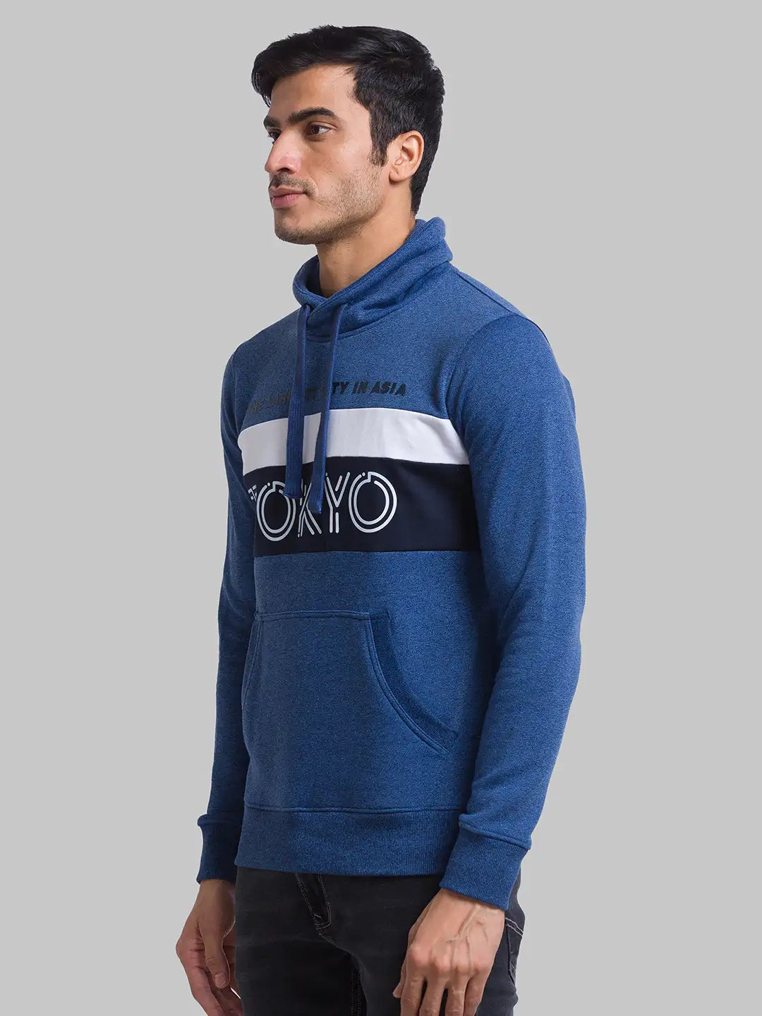 Men Regular Fit Light Blue Sweatshirt