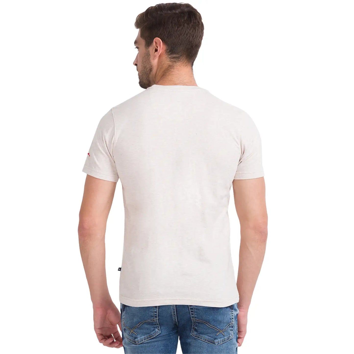 Men Regular Fit Grey T-Shirt