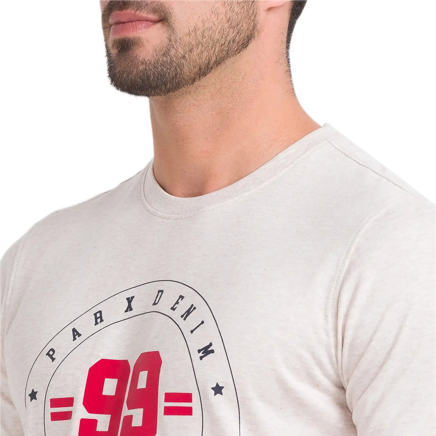 Men Regular Fit Grey T-Shirt