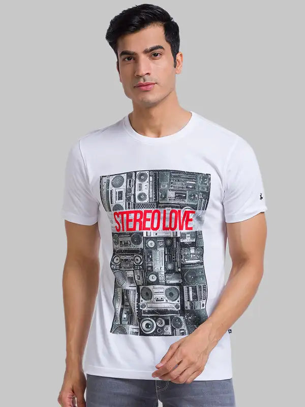 Men Regular Fit Blue T-Shirt