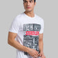 Men Regular Fit Blue T-Shirt