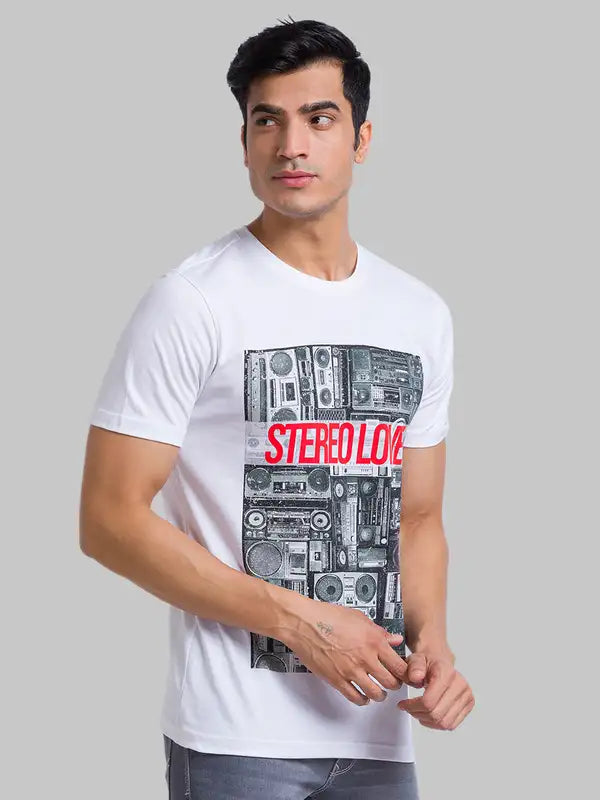 Men Regular Fit Blue T-Shirt