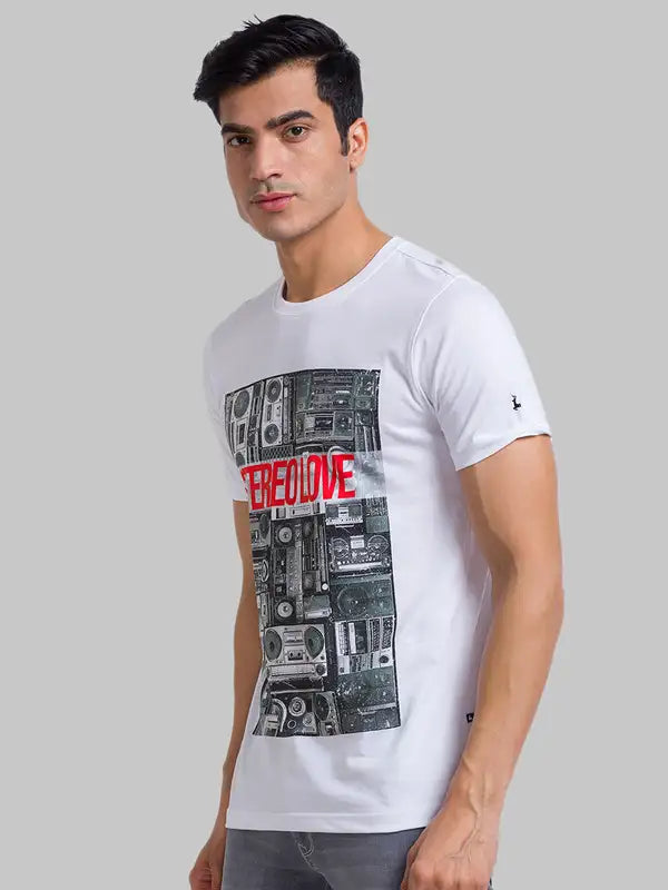 Men Regular Fit Blue T-Shirt