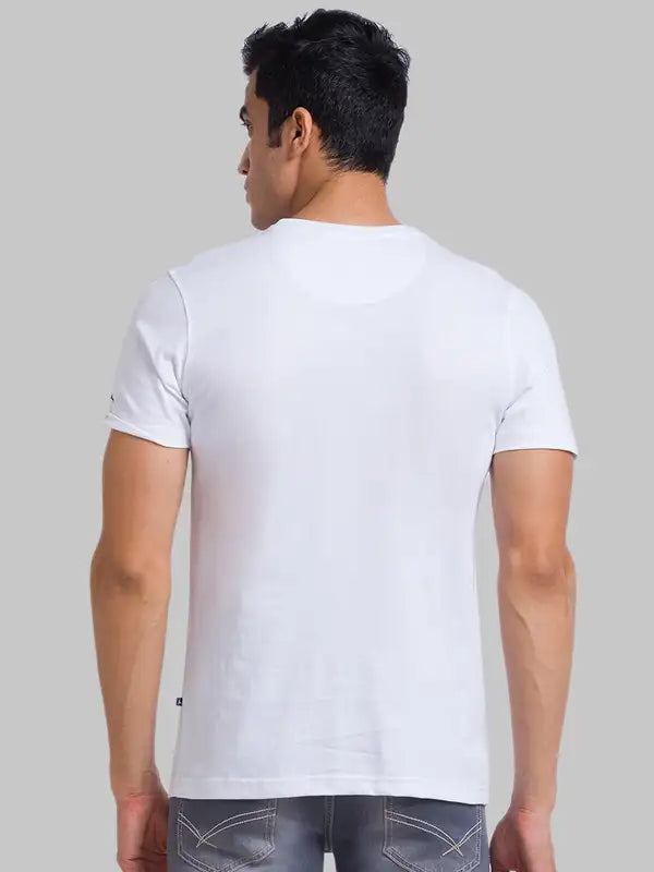 Men Regular Fit Blue T-Shirt