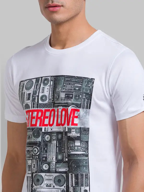 Men Regular Fit Blue T-Shirt