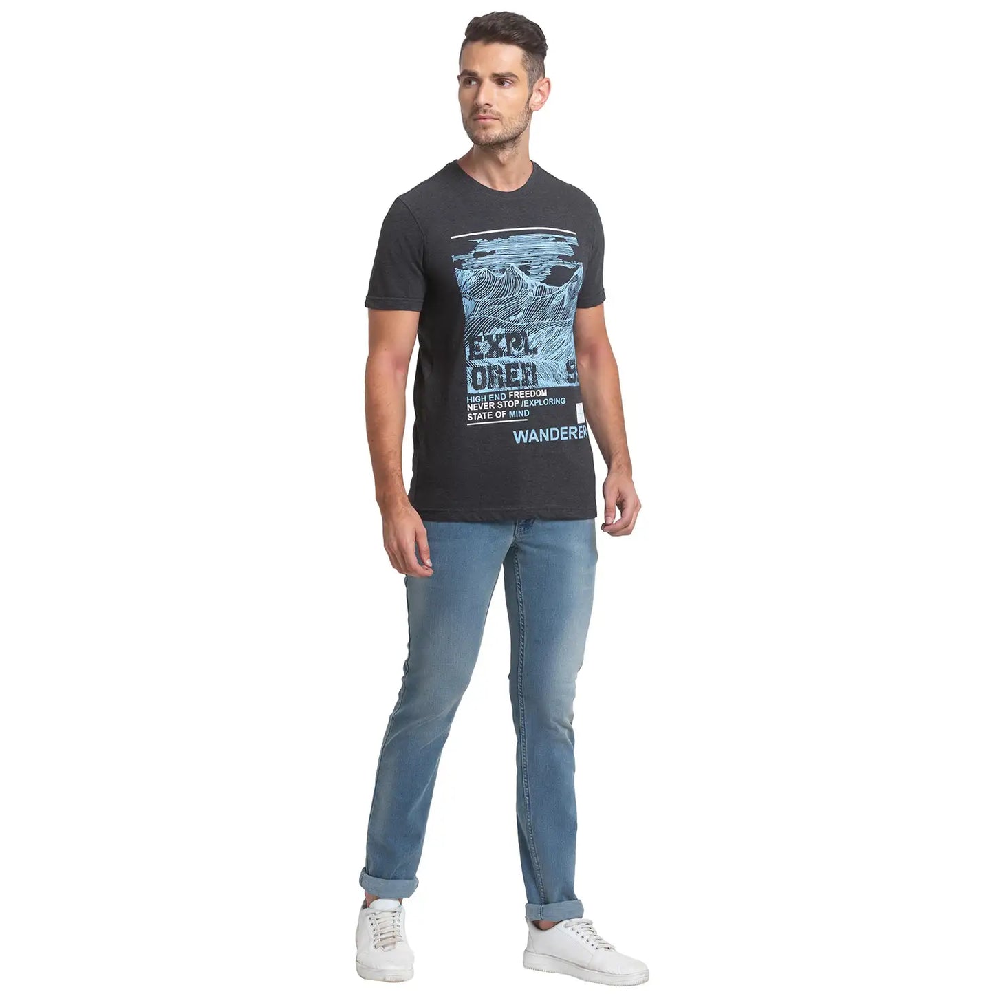 Men Slim Fit Blue Shirt