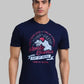 Men Regular Fit Blue T-Shirt