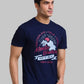 Men Regular Fit Blue T-Shirt