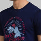 Men Regular Fit Blue T-Shirt