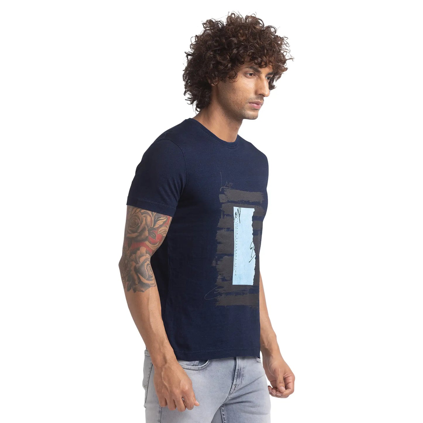 Men Regular Fit Yellow T-Shirts