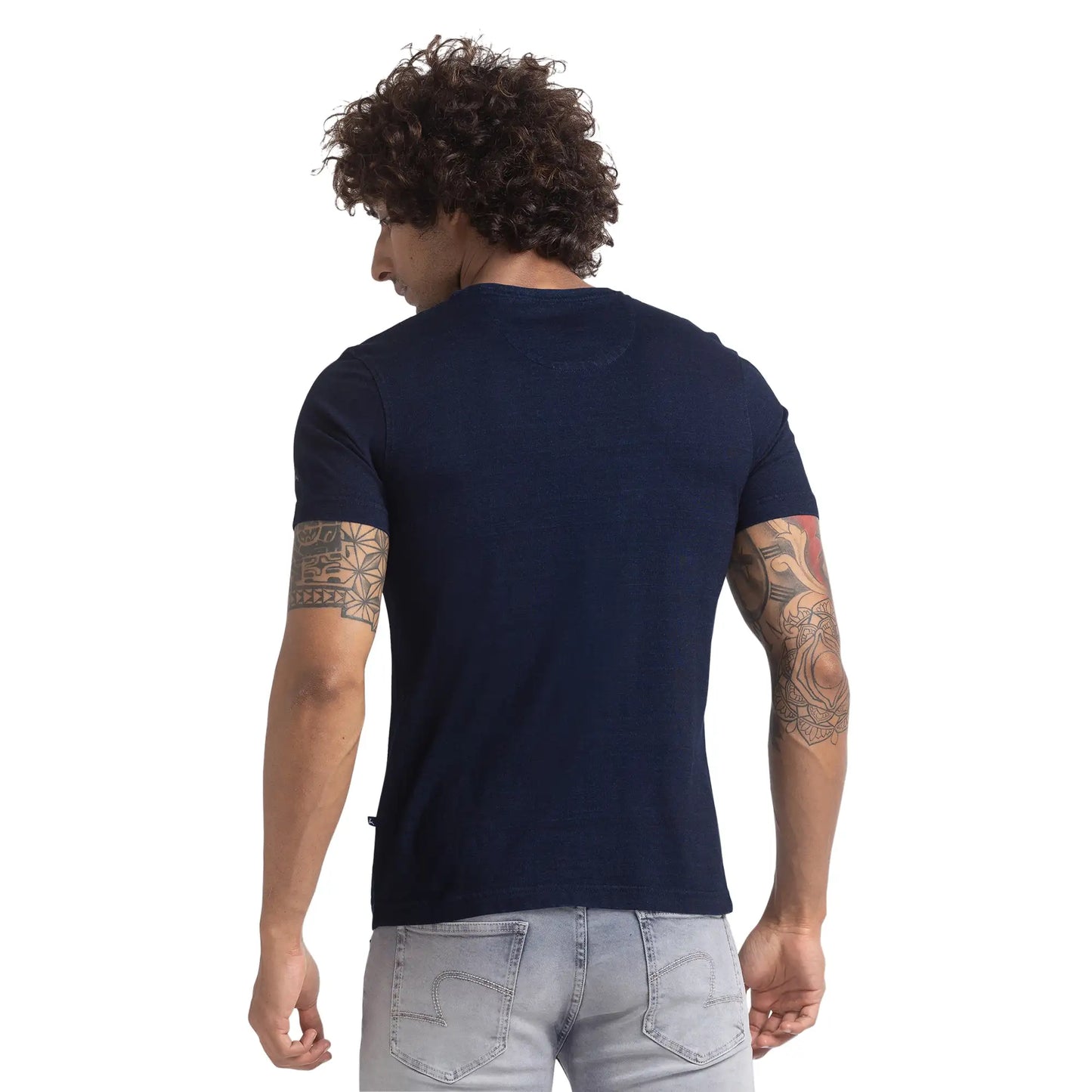 Men Regular Fit Yellow T-Shirts