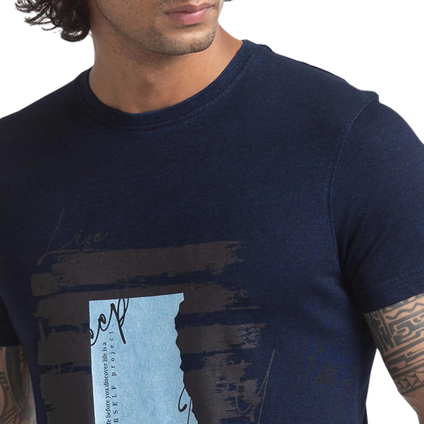 Men Regular Fit Yellow T-Shirts