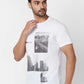 Parx Regular Fit Graphic Print Black T-Shirt
