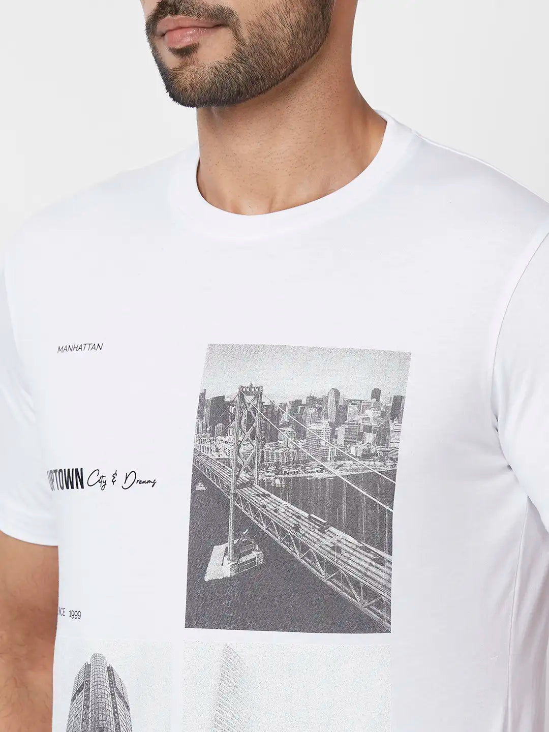 Parx Regular Fit Graphic Print Black T-Shirt
