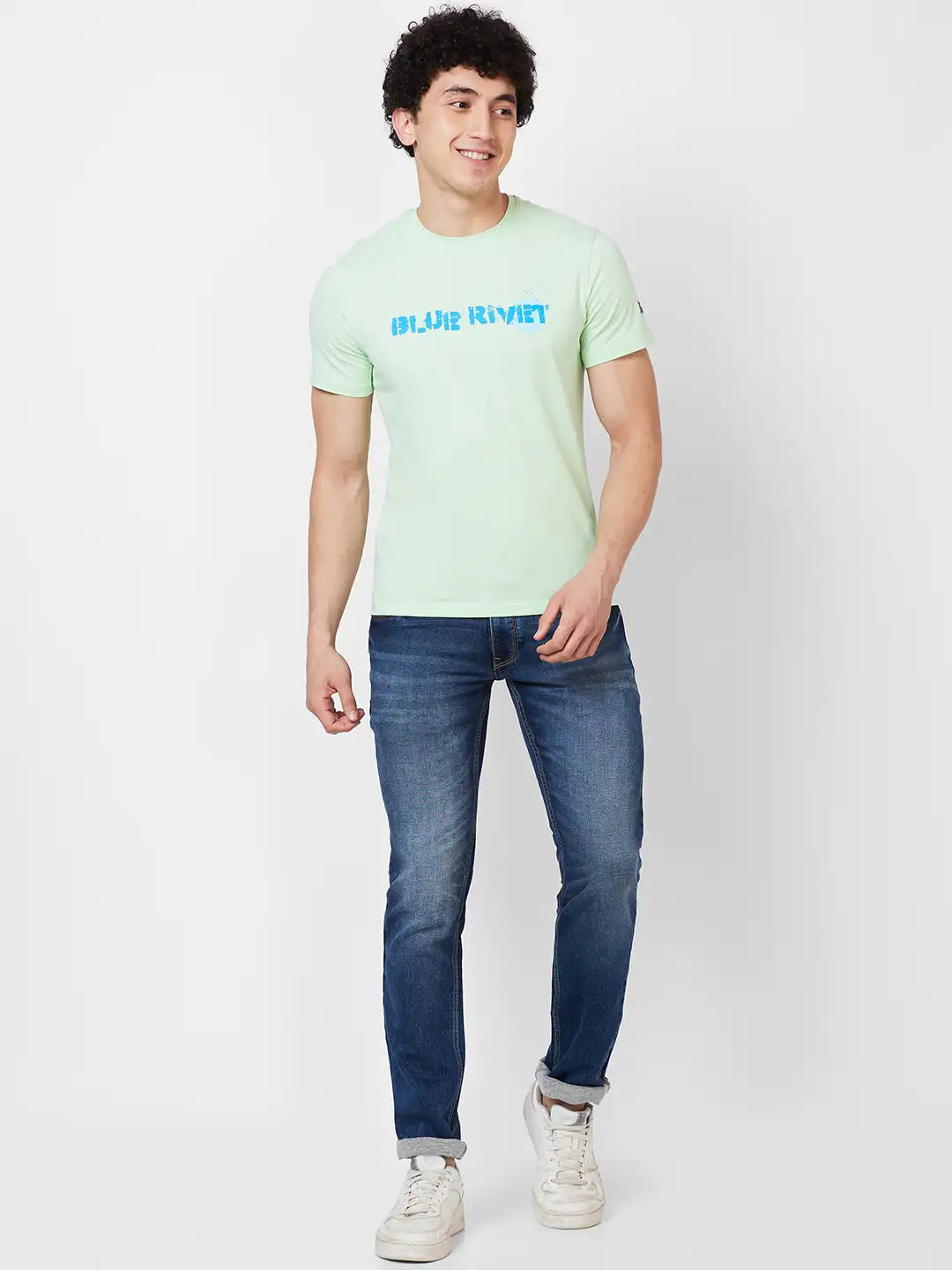 Parx Regular Fit Graphic Print White T-Shirt