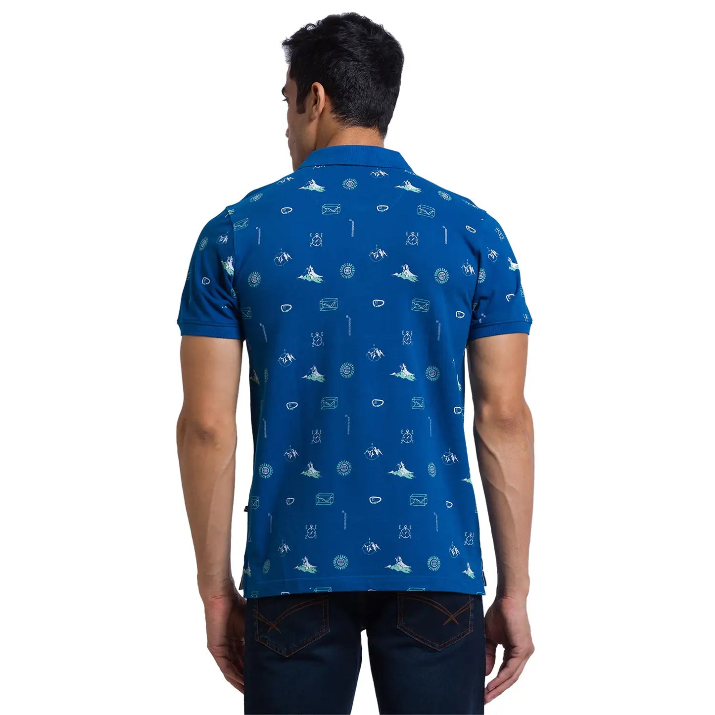 Men Regular Fit Blue Polo