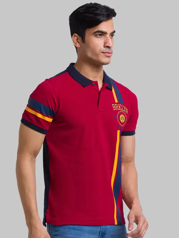 Men Regular Fit Blue T-Shirt