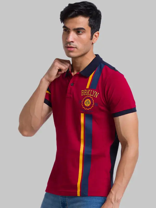 Men Regular Fit Blue T-Shirt