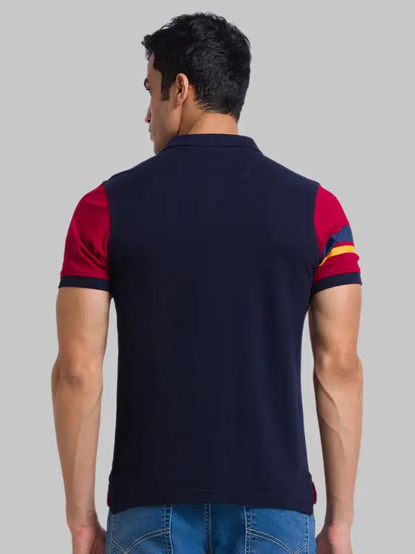 Men Regular Fit Blue T-Shirt