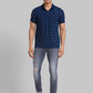 Men Regular Fit Blue T-Shirt