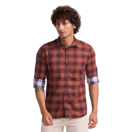 Men Slim Fit Green Shirt