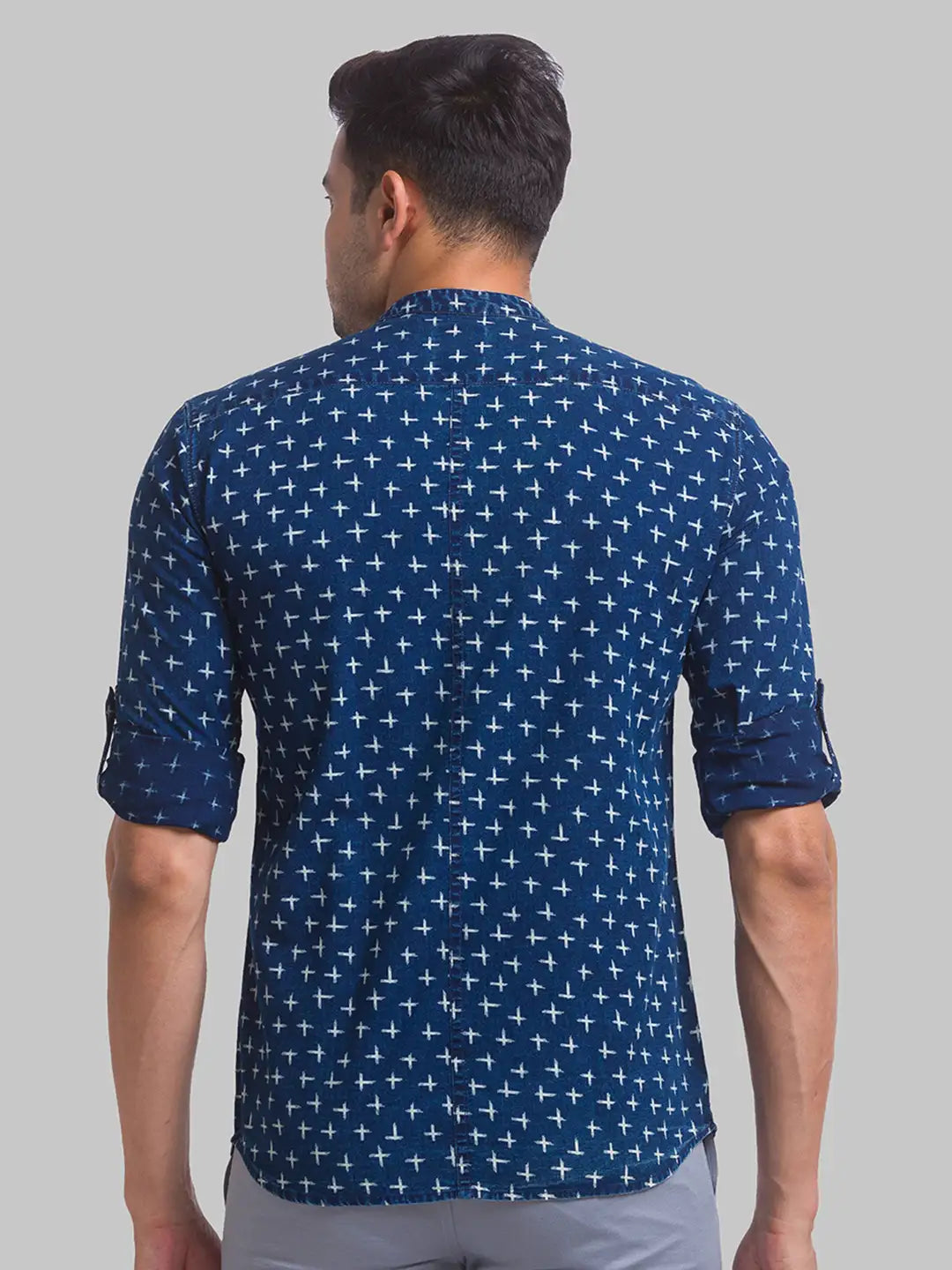 Men Slim Fit Blue Shirt