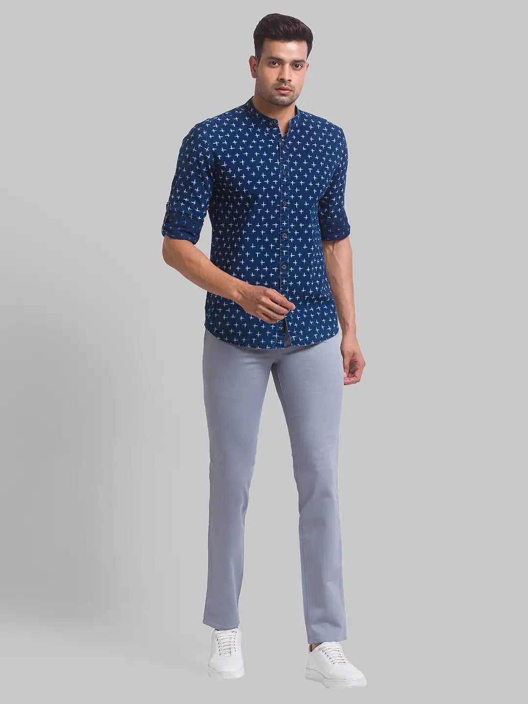 Men Slim Fit Blue Shirt