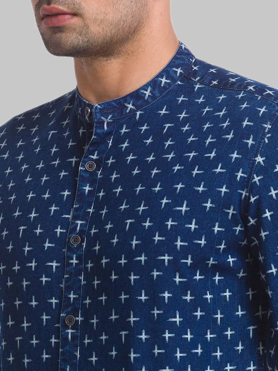 Men Slim Fit Blue Shirt