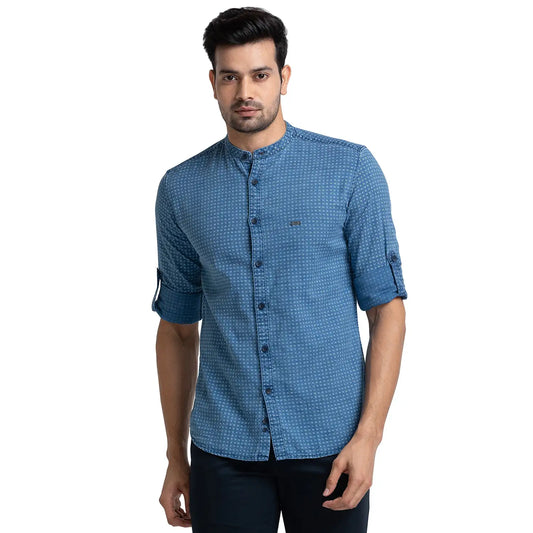 Men Slim Fit Brown Shirt