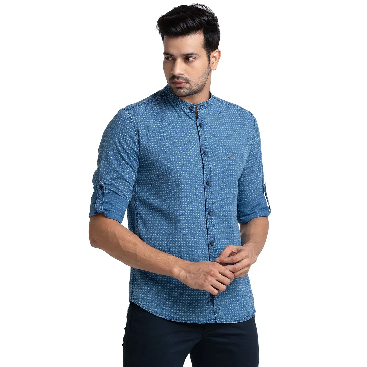 Men Slim Fit Brown Shirt
