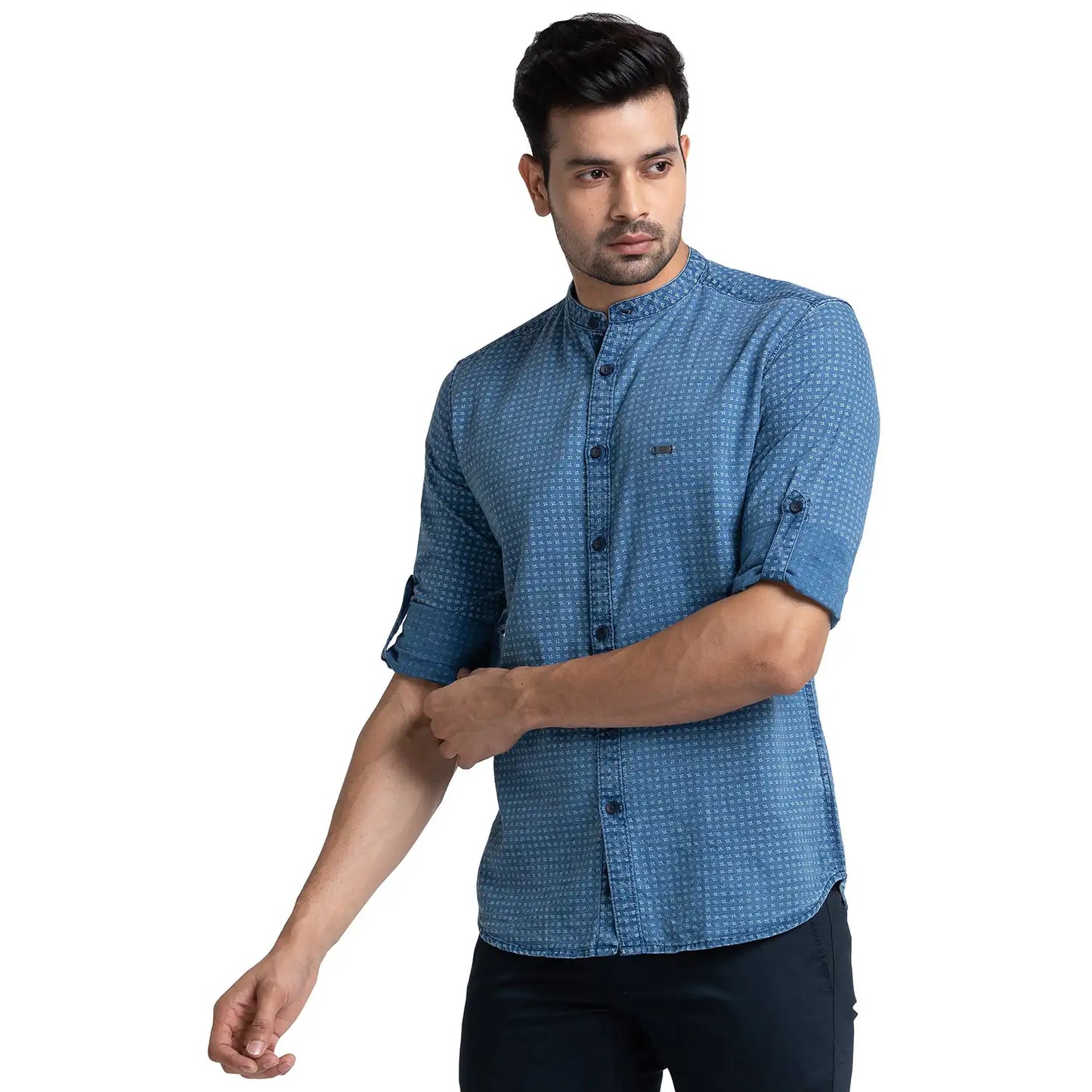 Men Slim Fit Brown Shirt