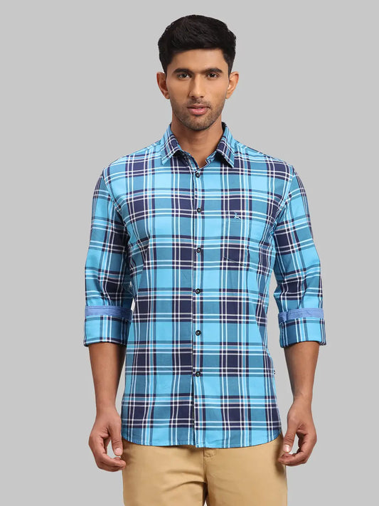 Men Slim Fit Dark Green Shirt