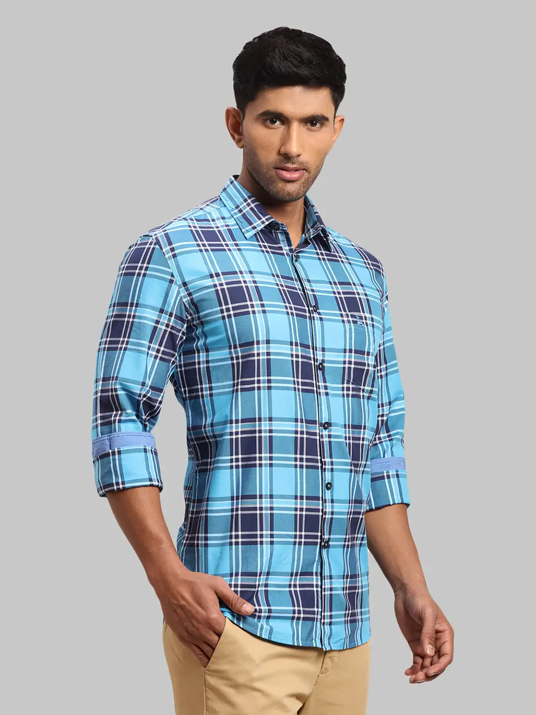 Men Slim Fit Dark Green Shirt