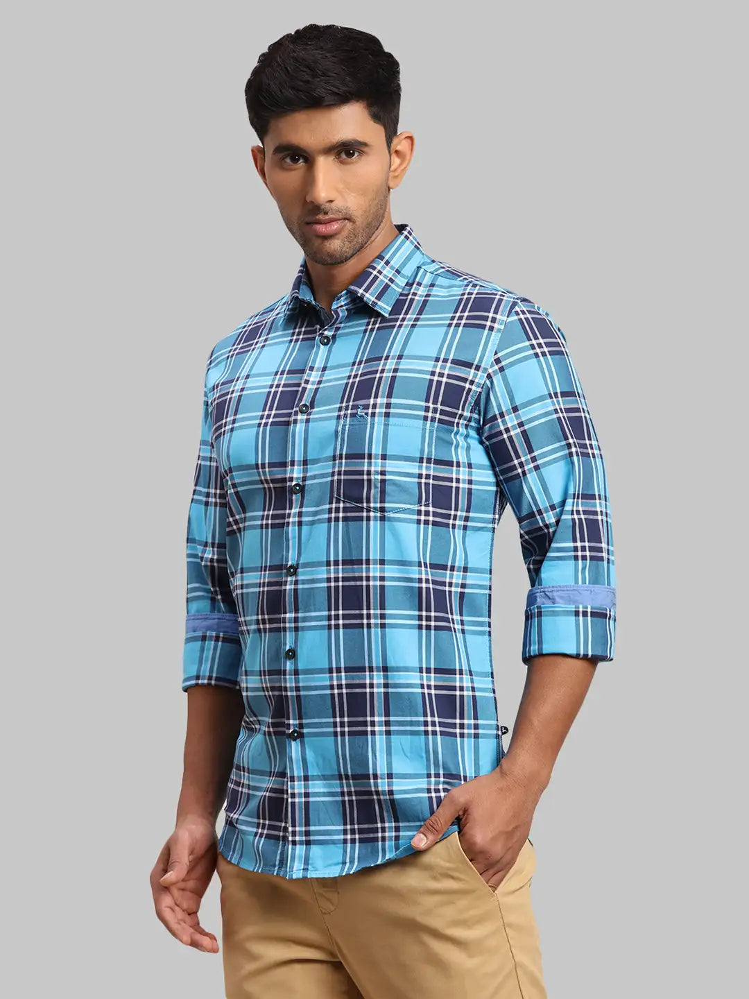 Men Slim Fit Dark Green Shirt