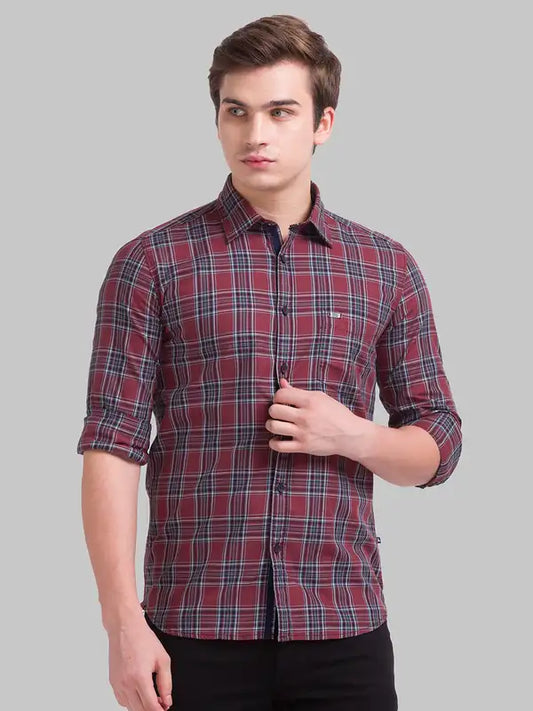 Men Slim Fit Violet Shirt