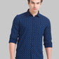 Men Slim Fit Dark Blue Shirt