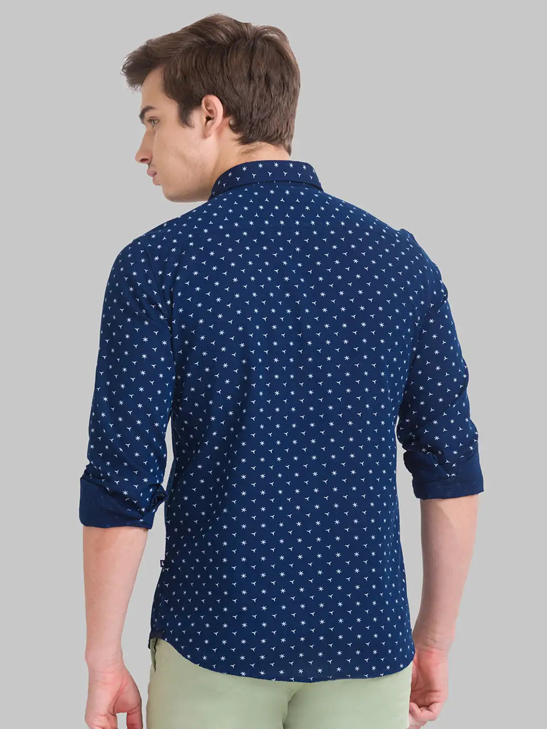 Men Slim Fit Dark Blue Shirt