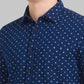 Men Slim Fit Dark Blue Shirt