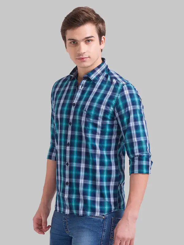 Men Slim Fit Blue Shirt