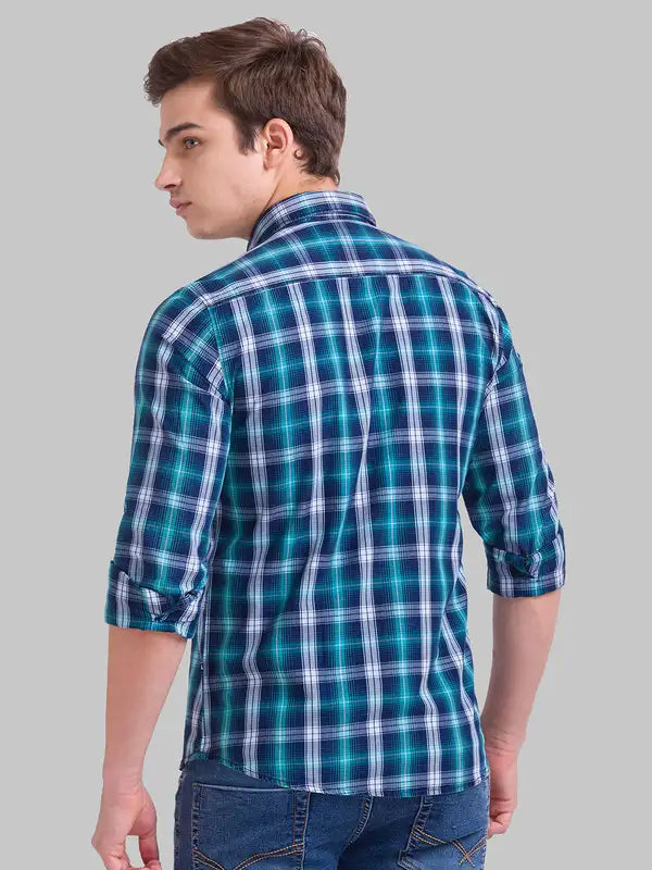 Men Slim Fit Blue Shirt