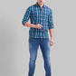 Men Slim Fit Blue Shirt