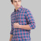 Men Slim Fit Dark Blue Shirt
