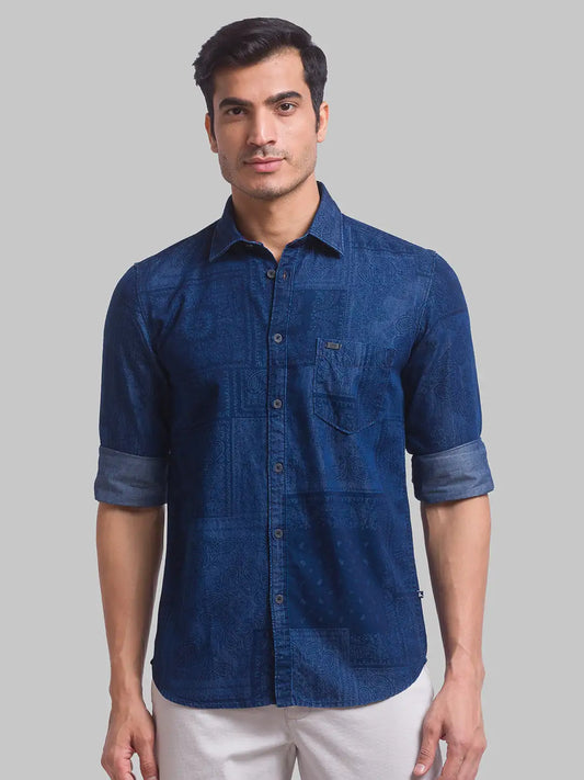 Men Slim Fit Dark Brown Shirt